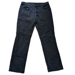 VTG Lee Black Straight Leg Jeans 38x32 (36x30) Faded 100% Cotton 90s Y2K 2008909